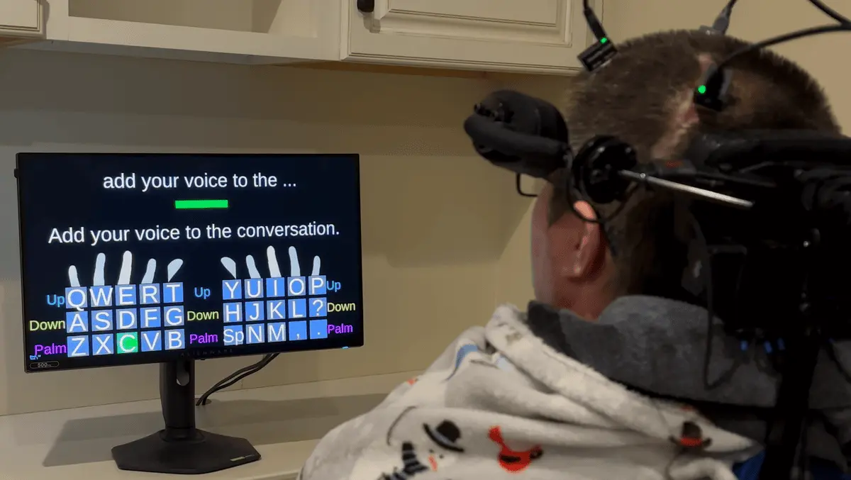 Brain-computer interface enables paralysis patients to type at 22 words per minute using thoughts