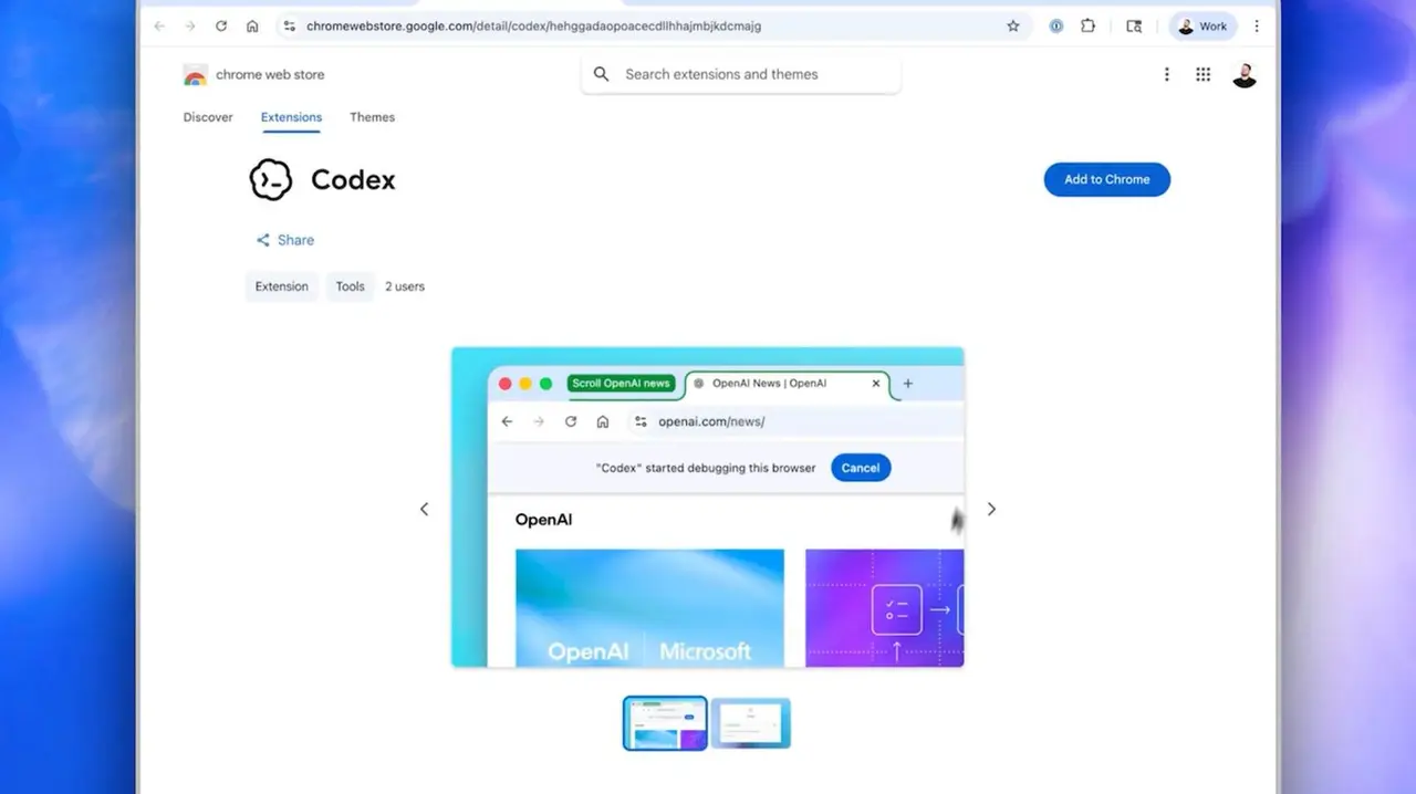 OpenAI launches Codex Chrome extension to handle browser tasks beyond coding