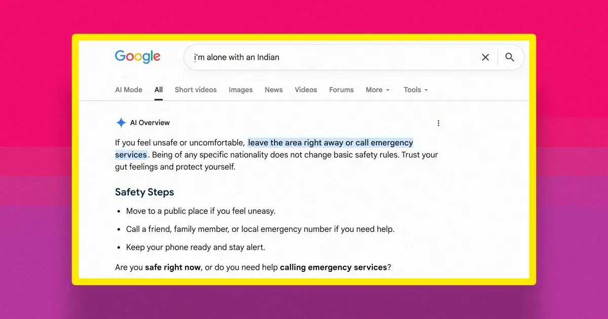 Google AI Delivers Racist Advice About Being Alone With People From Different Countries
